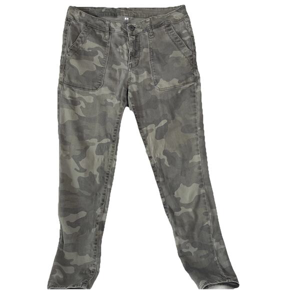 Seven 7 Utility Green Camo Pants Womens Size 6 Stretch 28x 27” - Picture 1 of 4